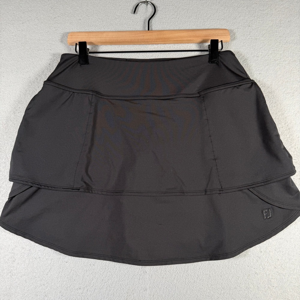 FootJoy Womens Black Tiered Golf Skort Size Medium Active Performance Skirt